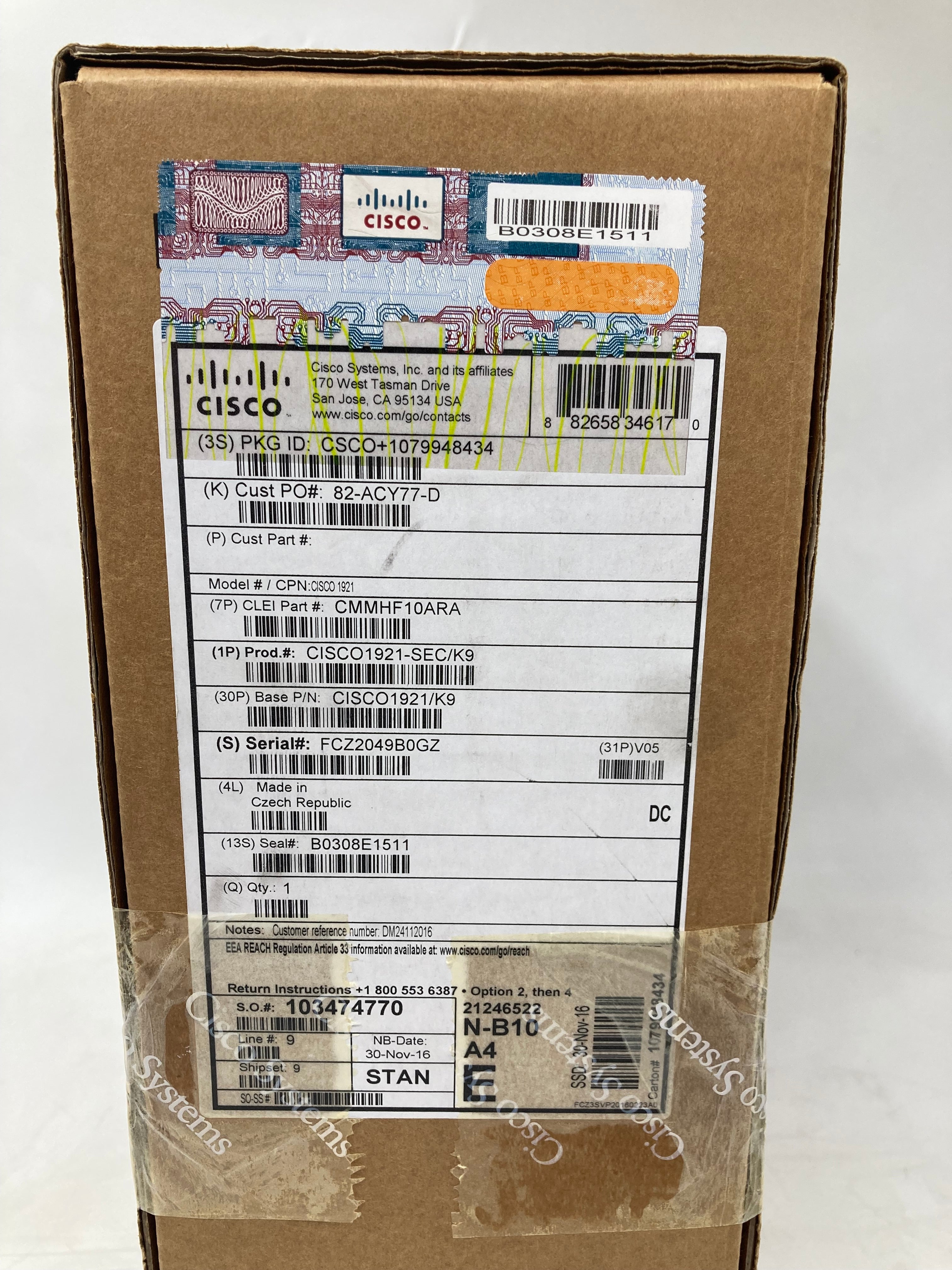 New Unopened Cisco Router 1921/K9 Batch of 2