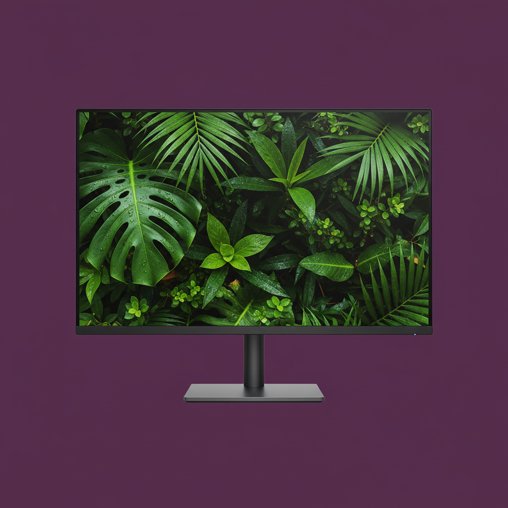 Monitor on Purple Background