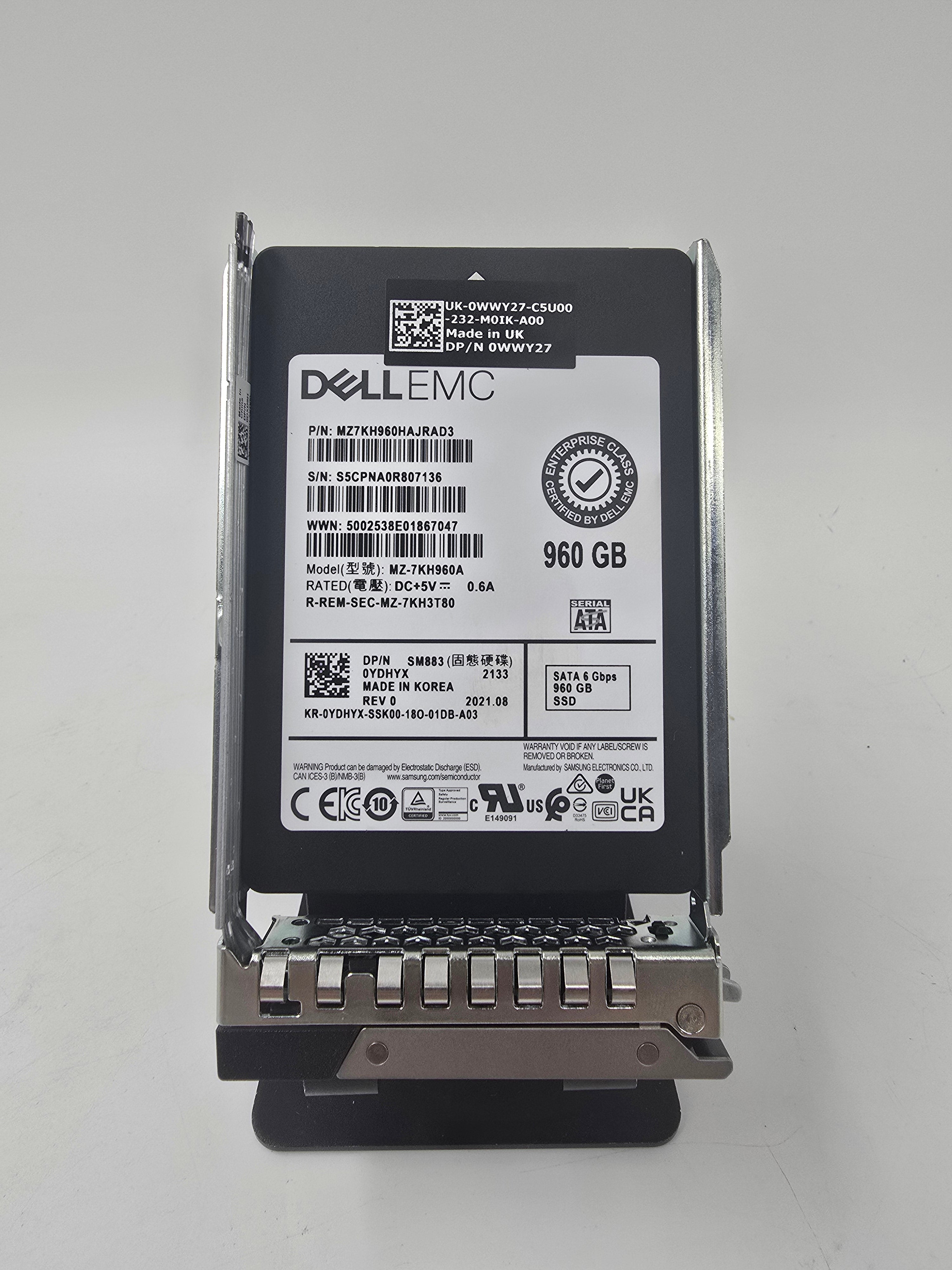 Dell EMC Solid State Drive 960GB 2.5" SATA 6Gbps SSD 0YDHYX 100% Health