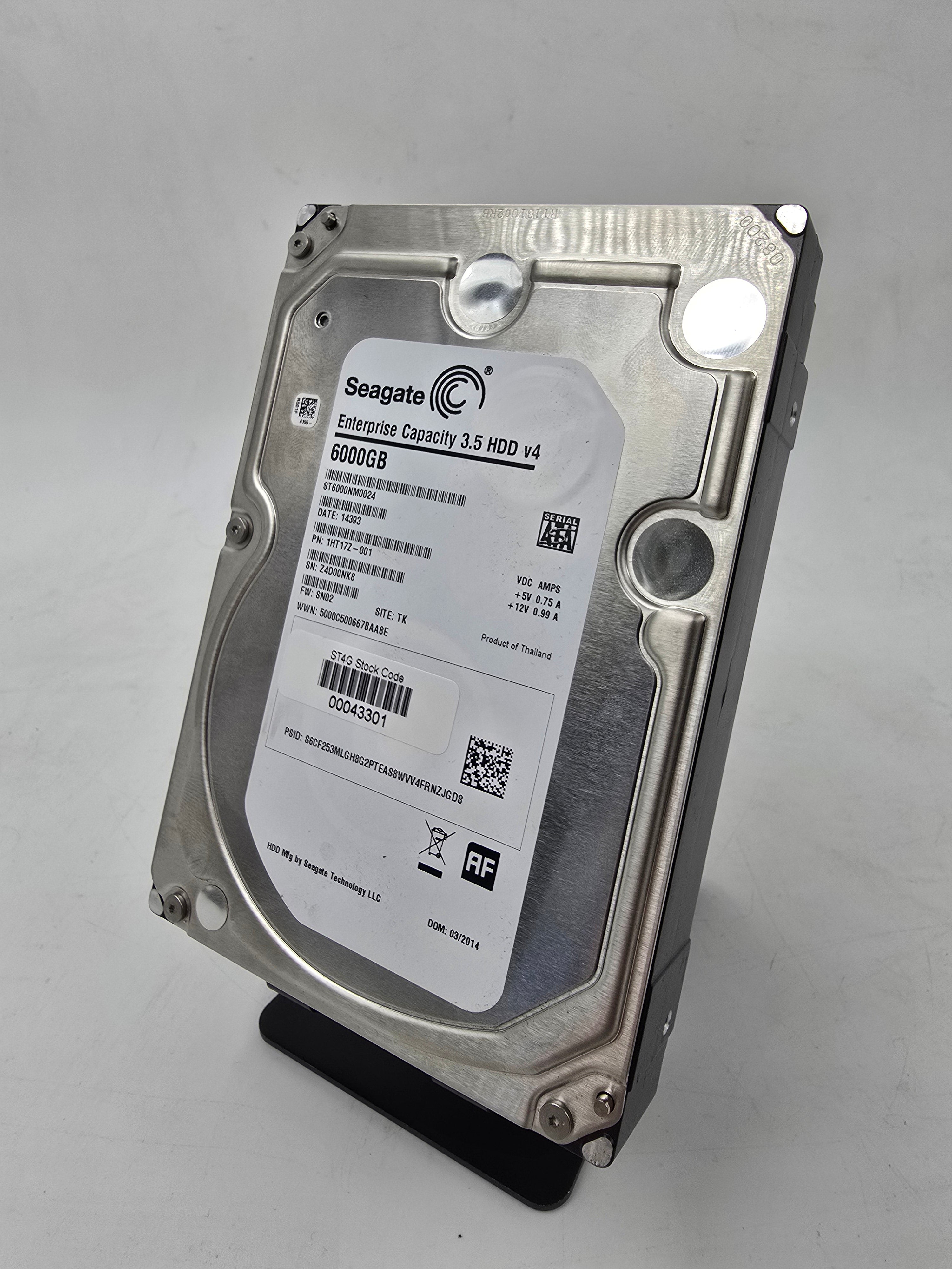 Hard Disk Drive Seagate 6TB 3.5" SATA HDD 7.2K RPM 6Gbps
