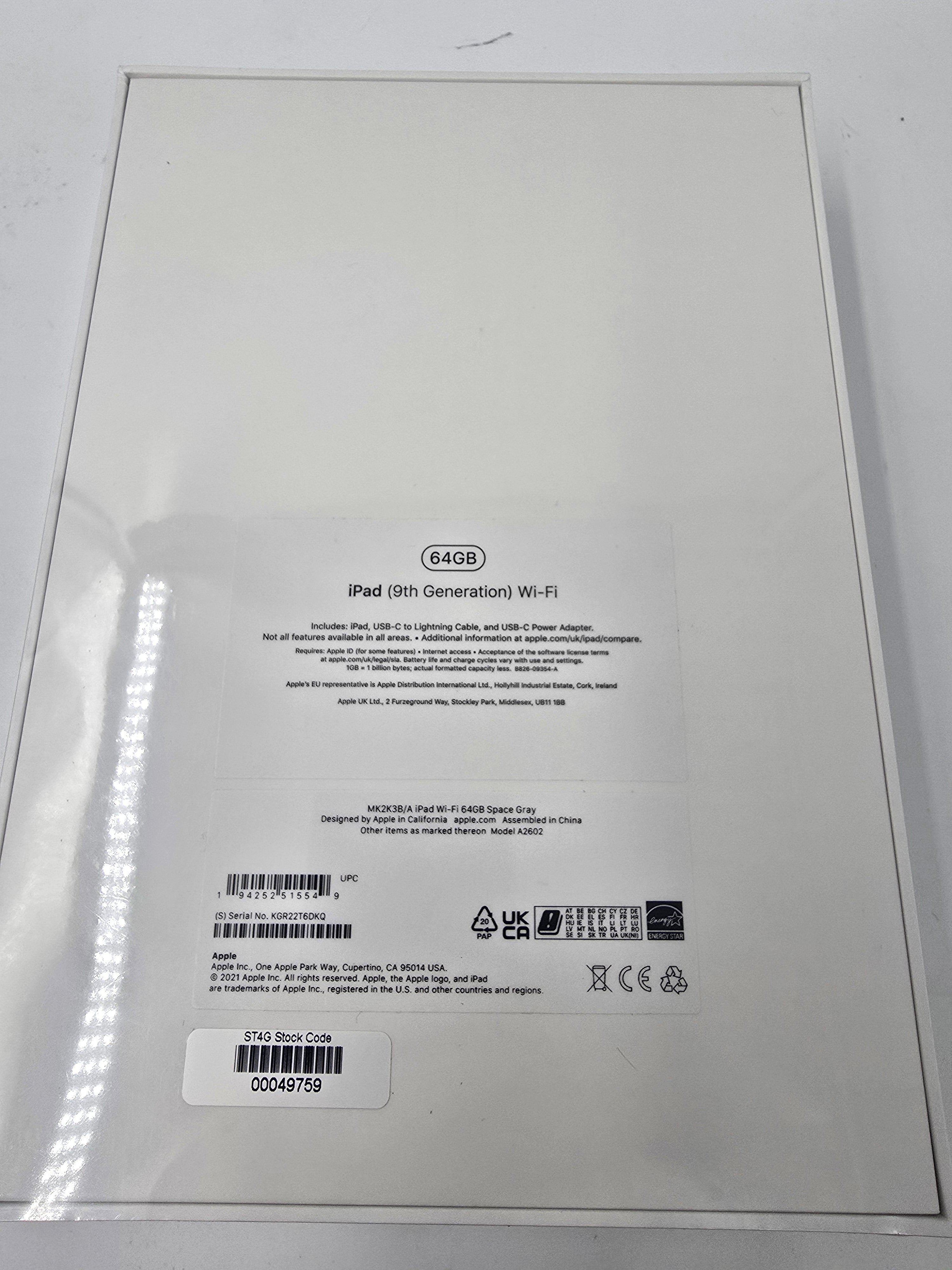 Apple iPad 9th Gen 2021 64GB Storage 10.2" Screen Wi-Fi Only Brand New