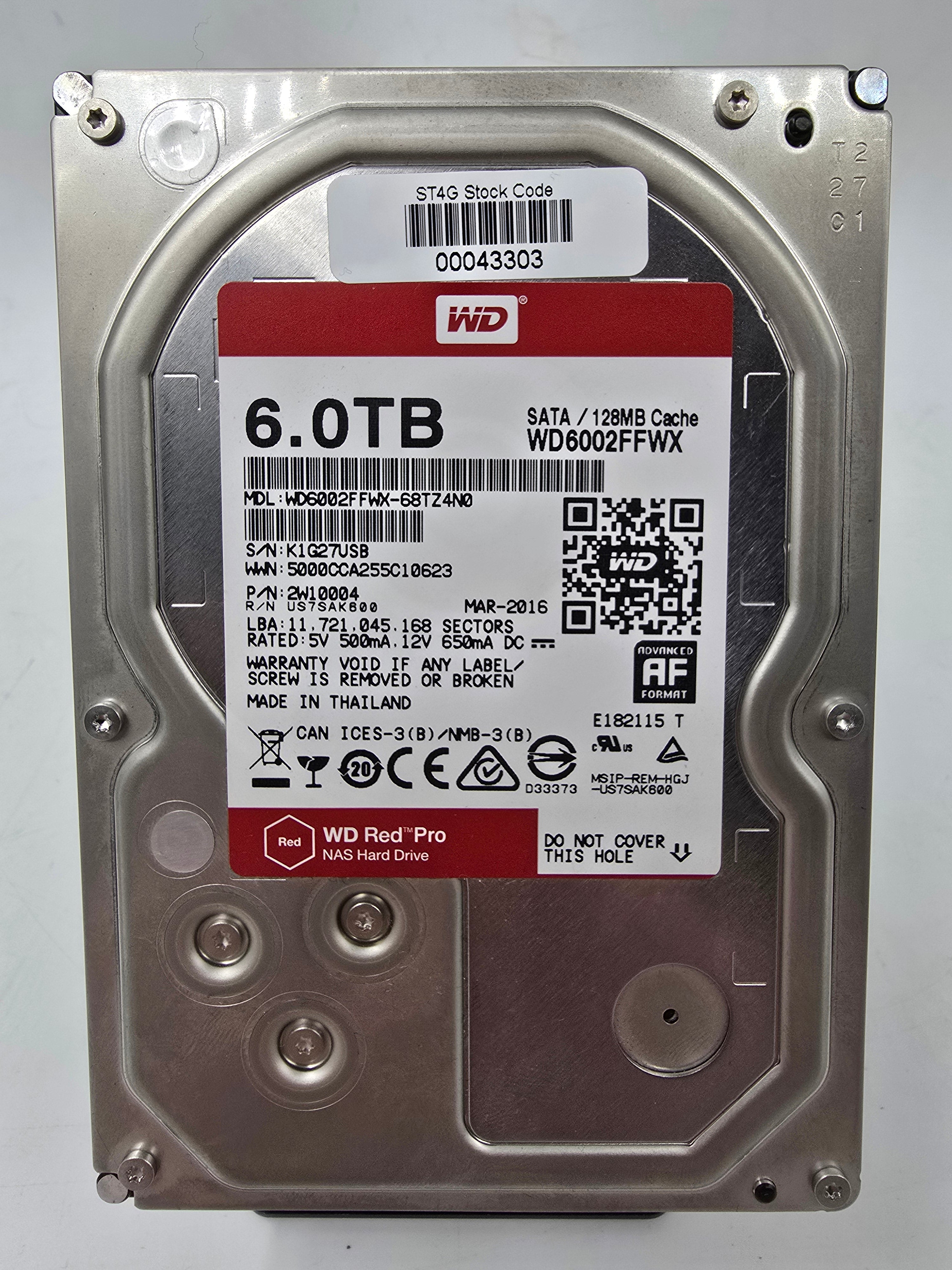 Hard Disk Drive Western Digital 6TB 3.5" SATA 128MB Cache 7.2K 6Gpbs