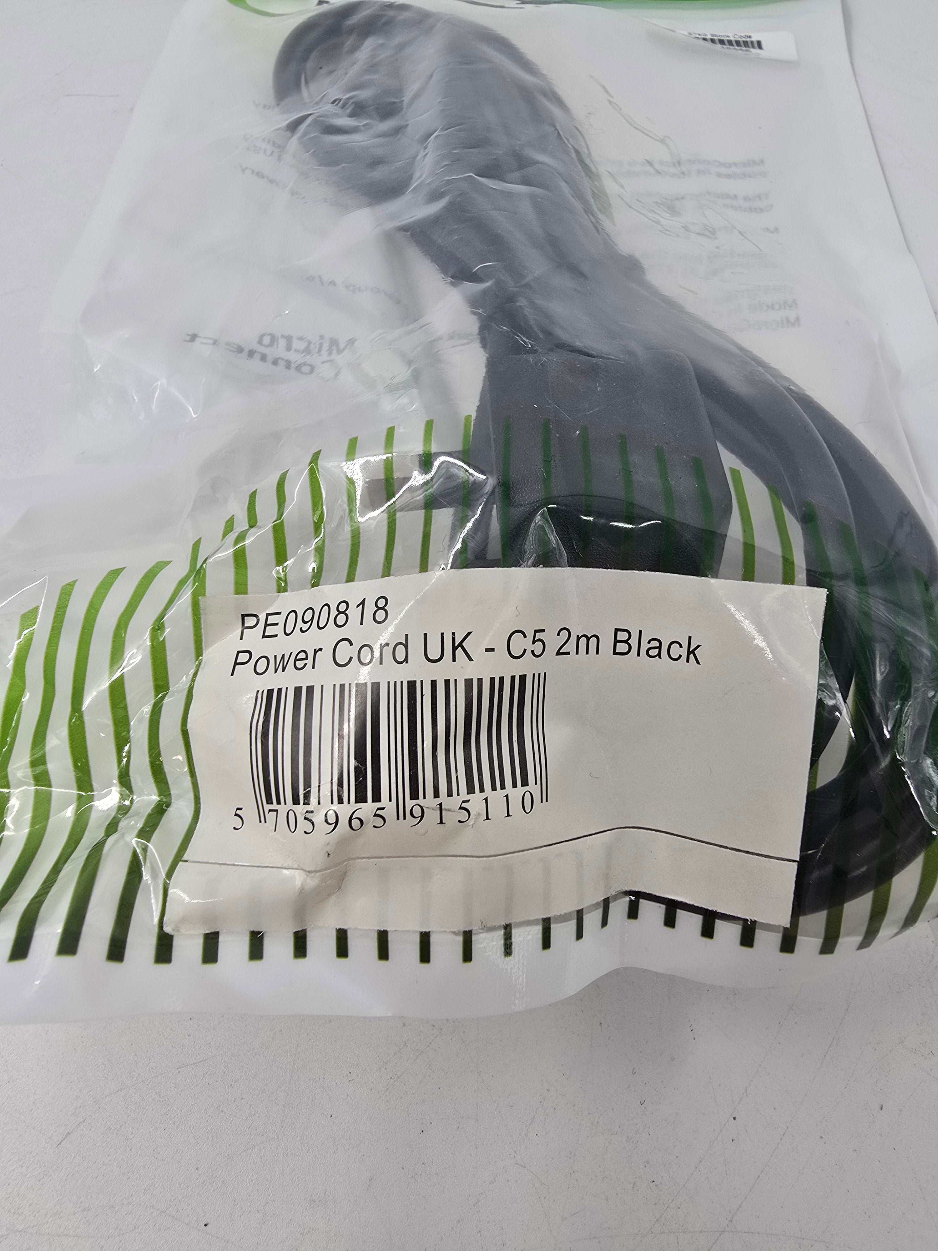 MicroConnect Power Cable Clover Lead C5 UK Power Cord 2m Lot of 8