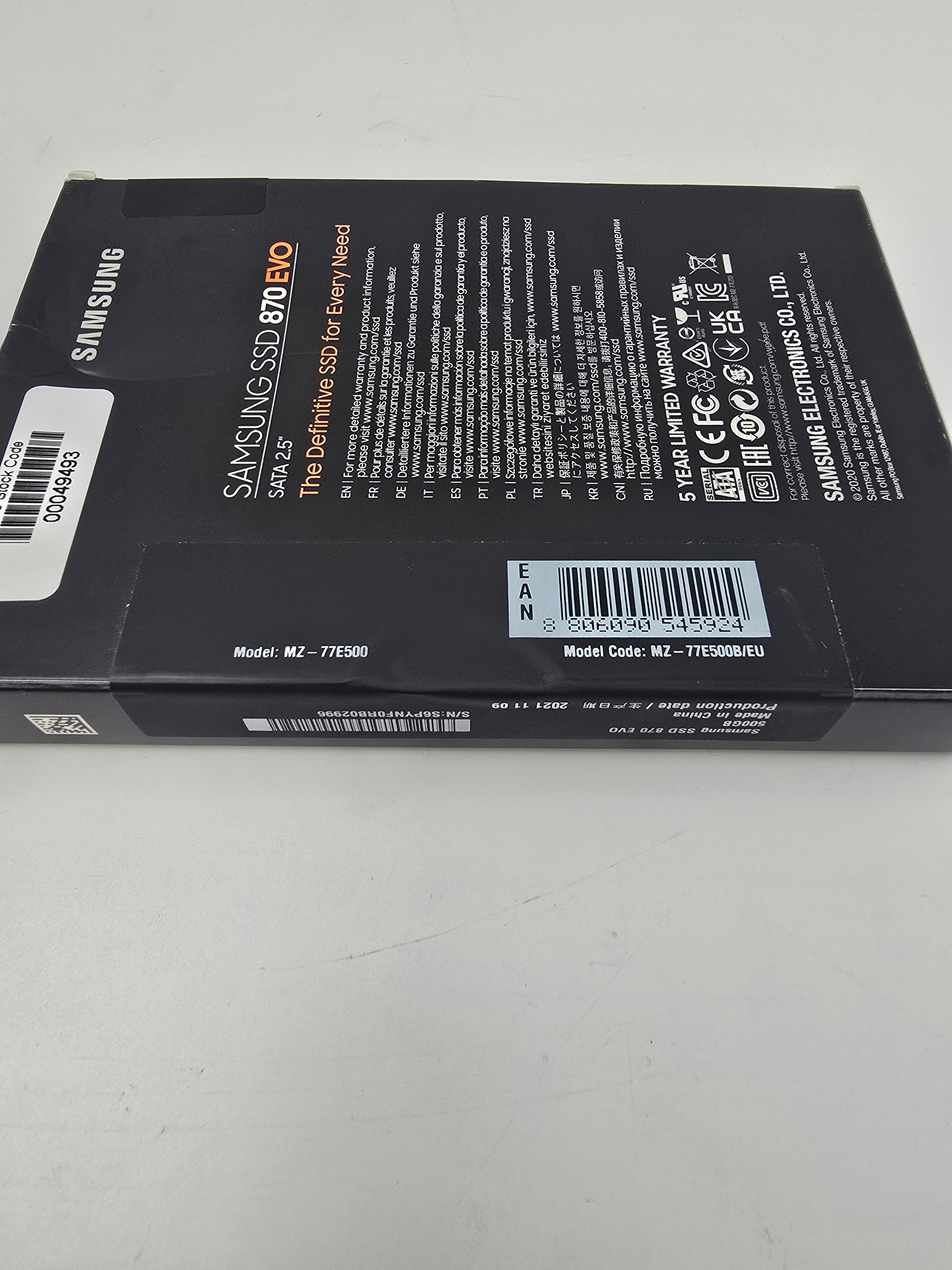 Samsung SSD 870 EVO SATA 2.5" 500GB MZ-77E500 Brand New
