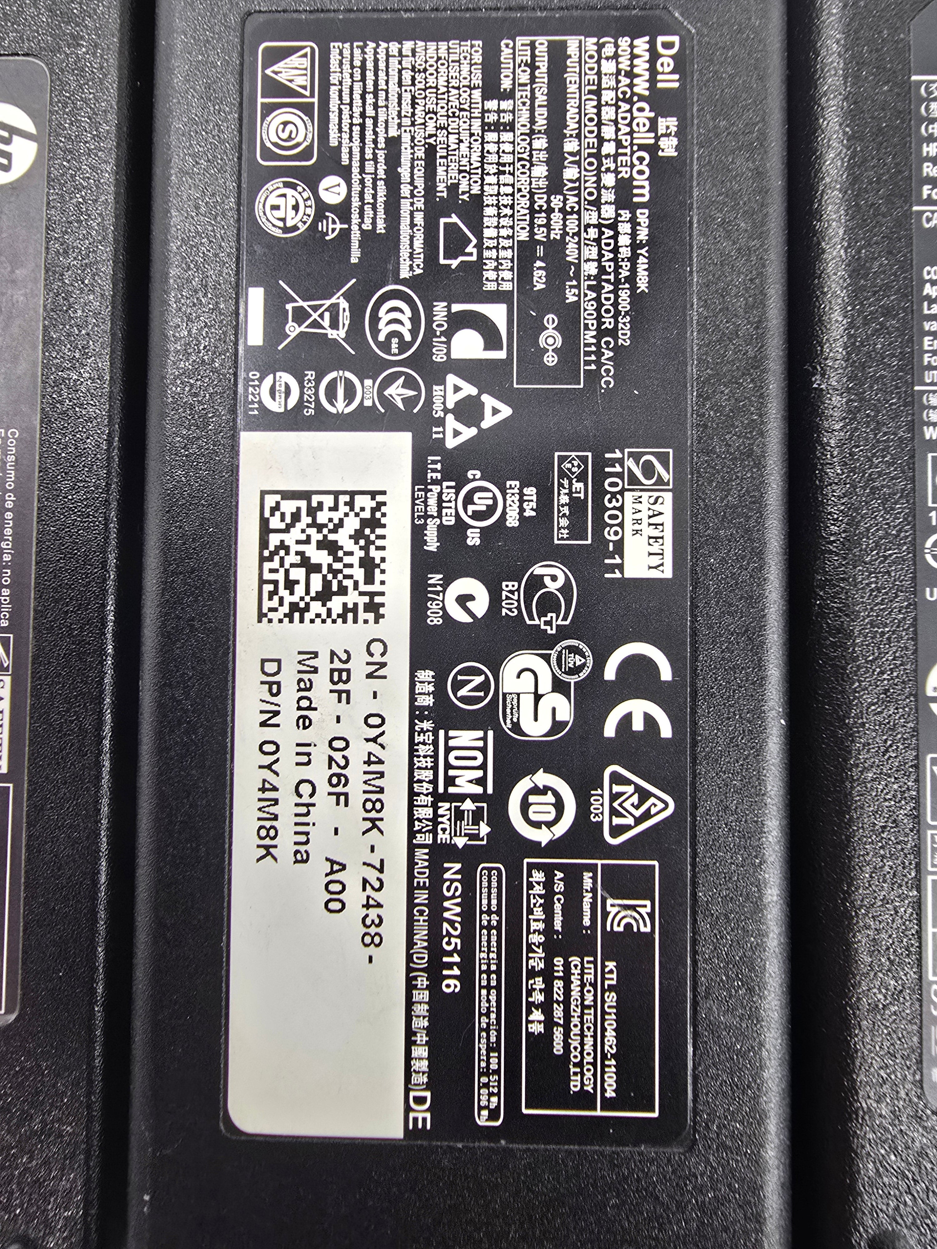 HP Genuine Laptop Charger 90W Big Tip Charger Lot of Five Mixed Models
