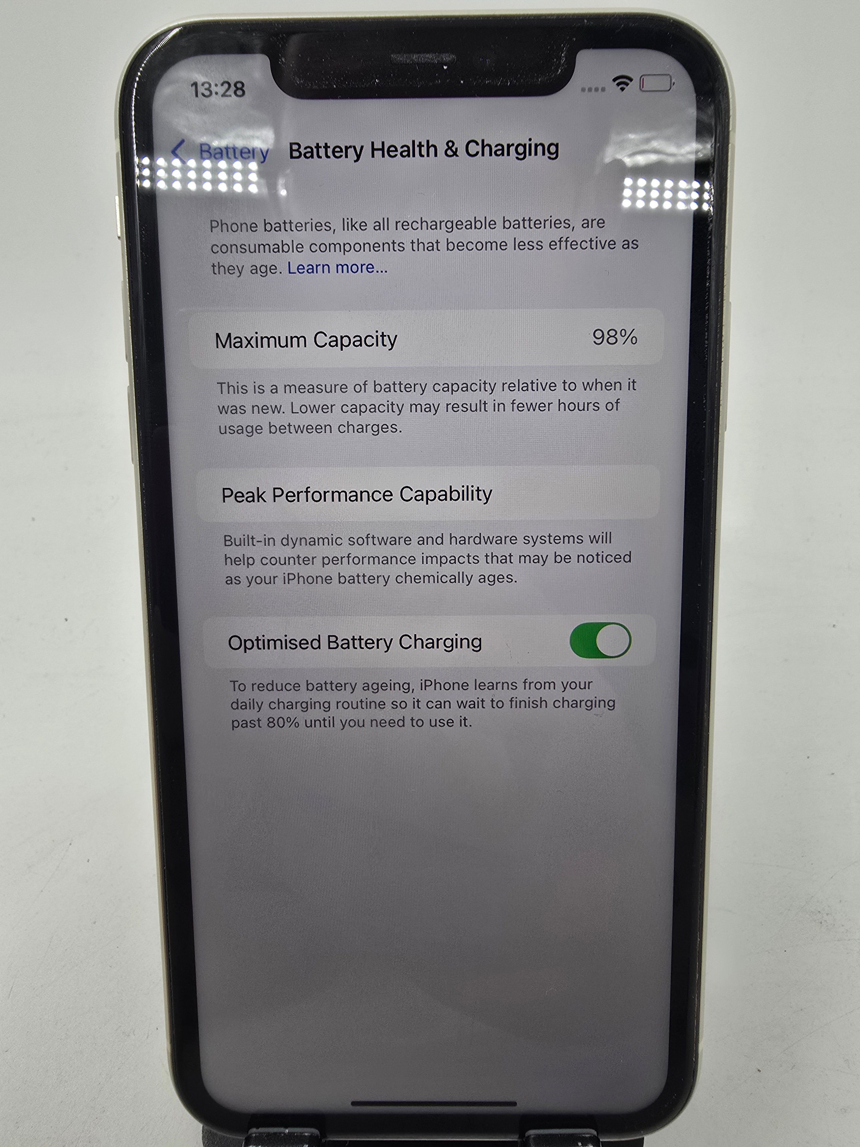 Apple iPhone 11 A2221 128GB Storage Unlocked White 98% Battery
