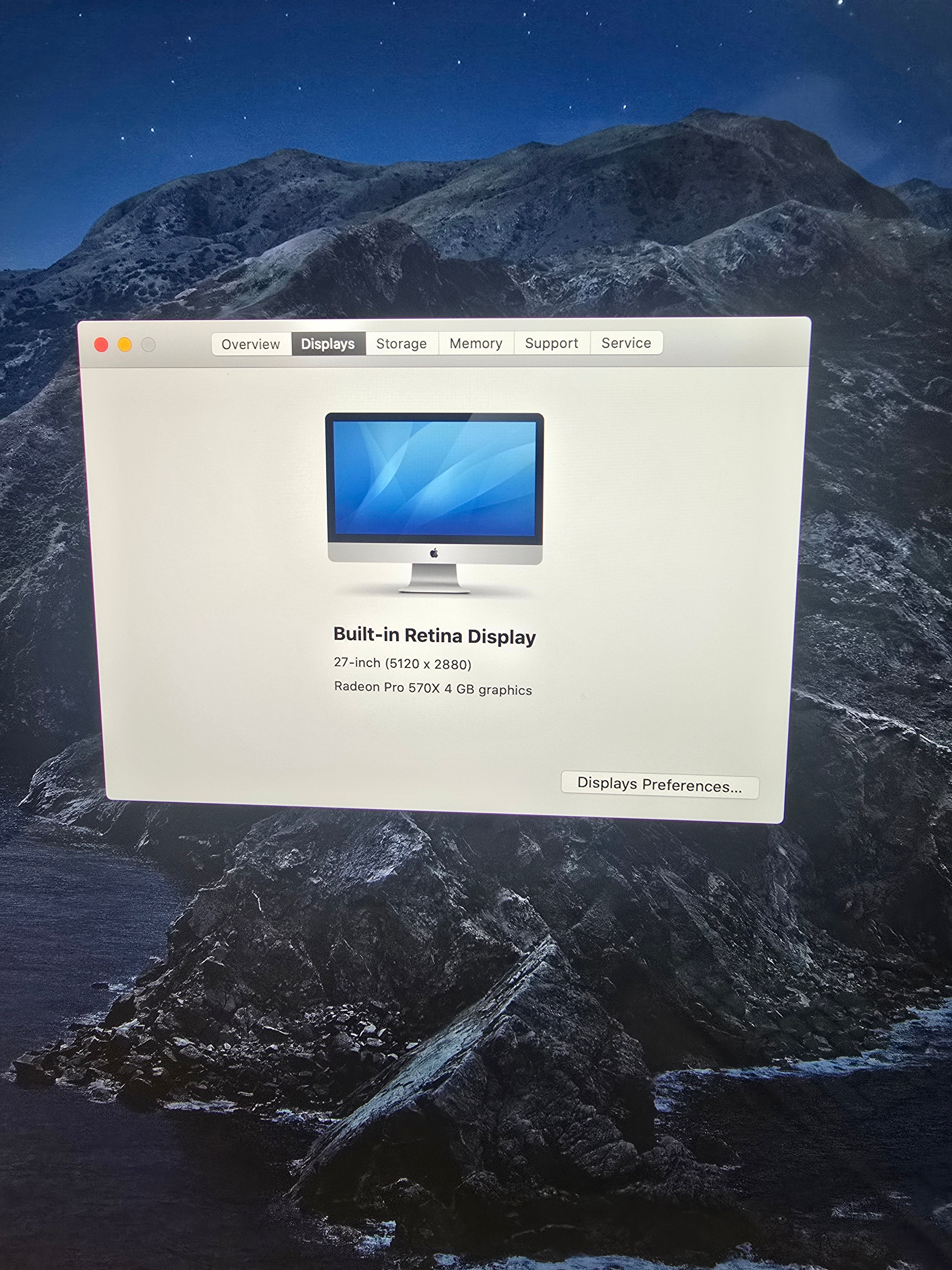 Apple iMac 27" Retina 5K Screen 2019 i5 8th Gen 8GB DDR4 RAM 32GB NVMe 1TB HDD Radeon Pro 570X