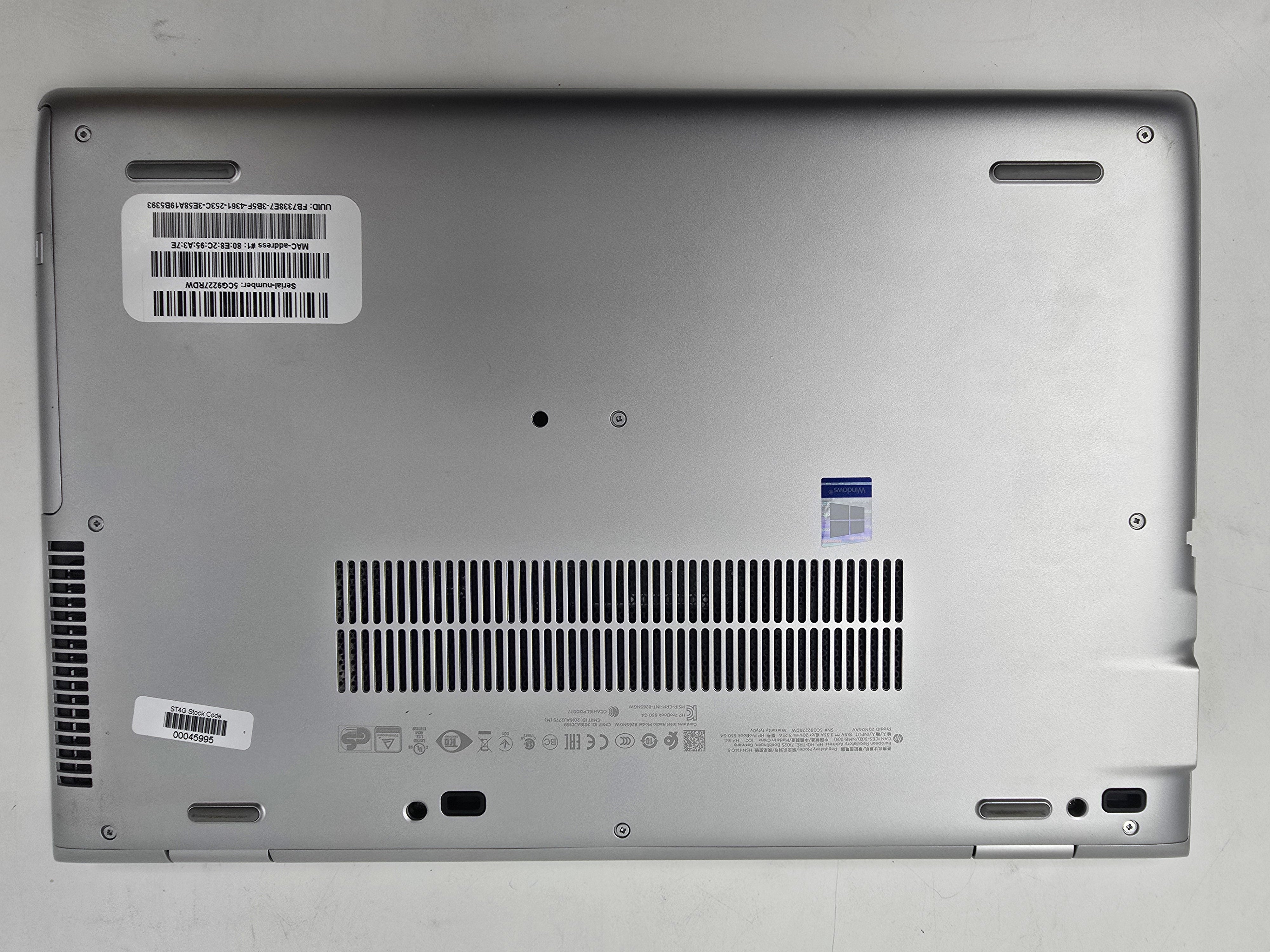 HP Laptop ProBook 650 G4 15.6" i5 8th Gen 8GB RAM 256GB SSD W10