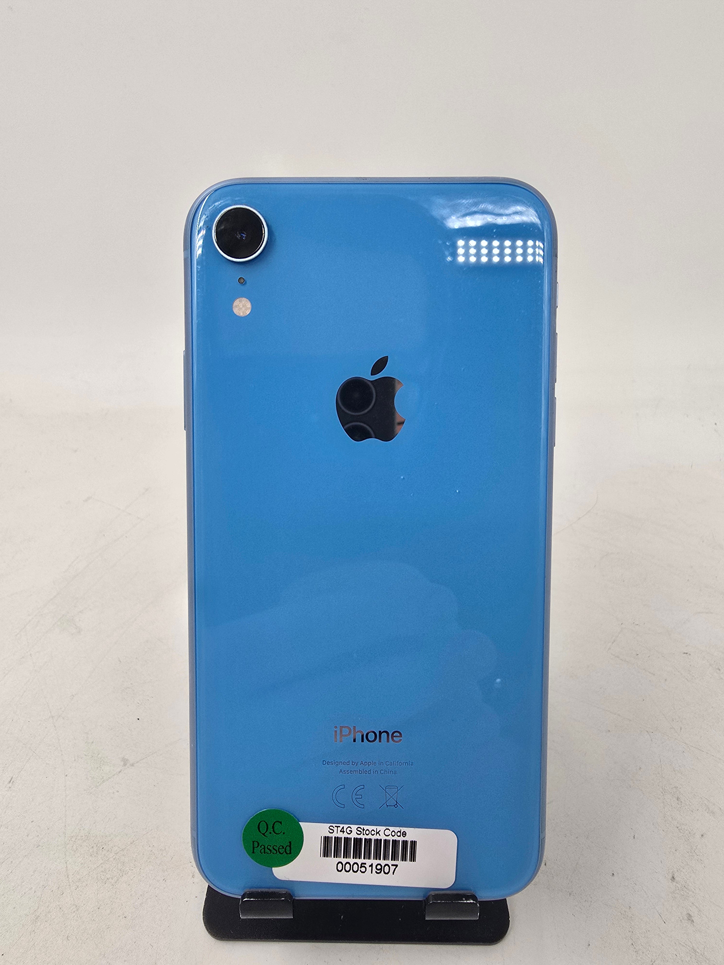 Apple iPhone XR 2018 6.1" 128GB Storage Blue Unlocked 88% Battery Health