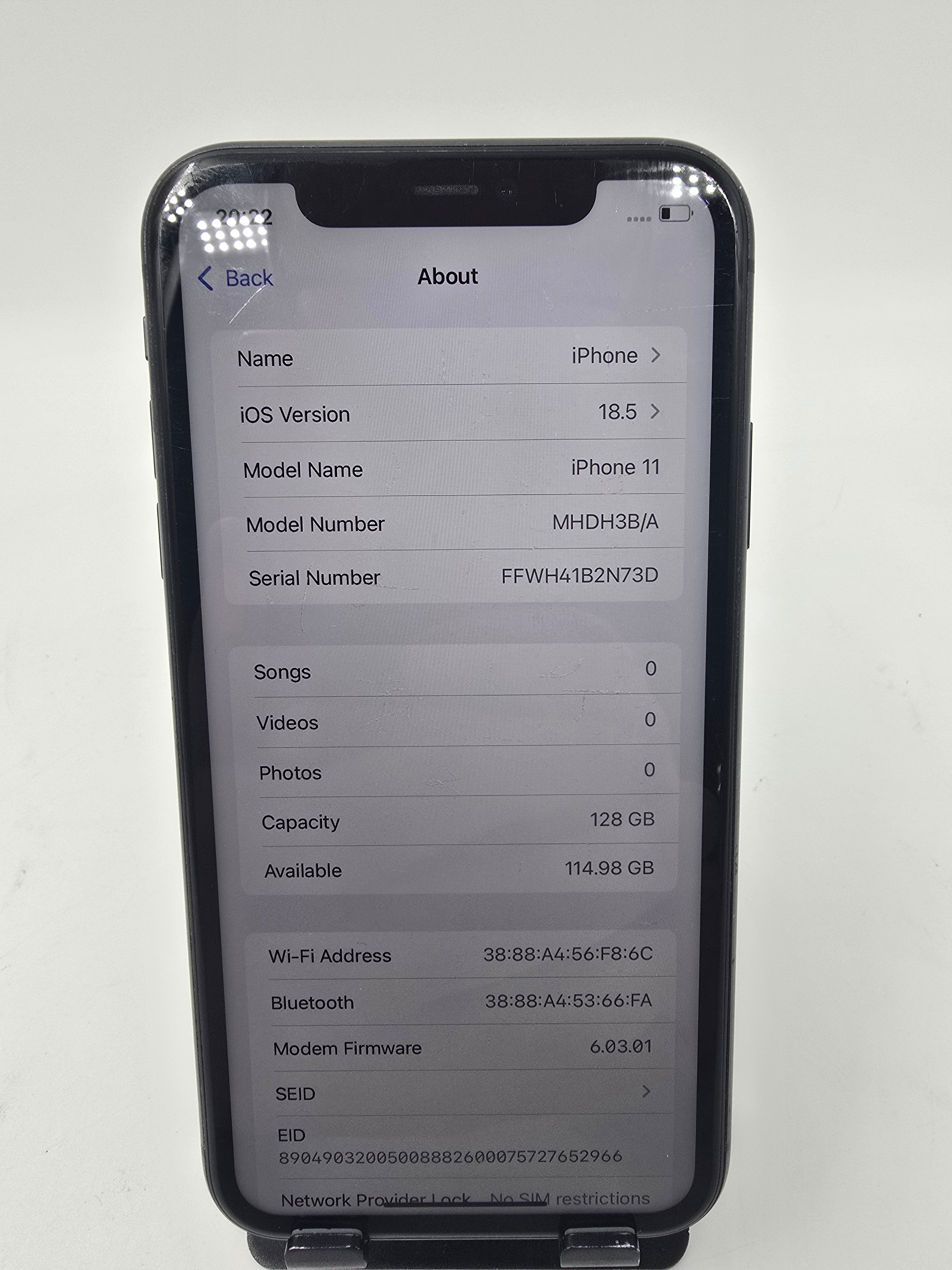 Apple iPhone 11 2019 6.1" 128GB Storage Unlocked Black 88% Battery Health