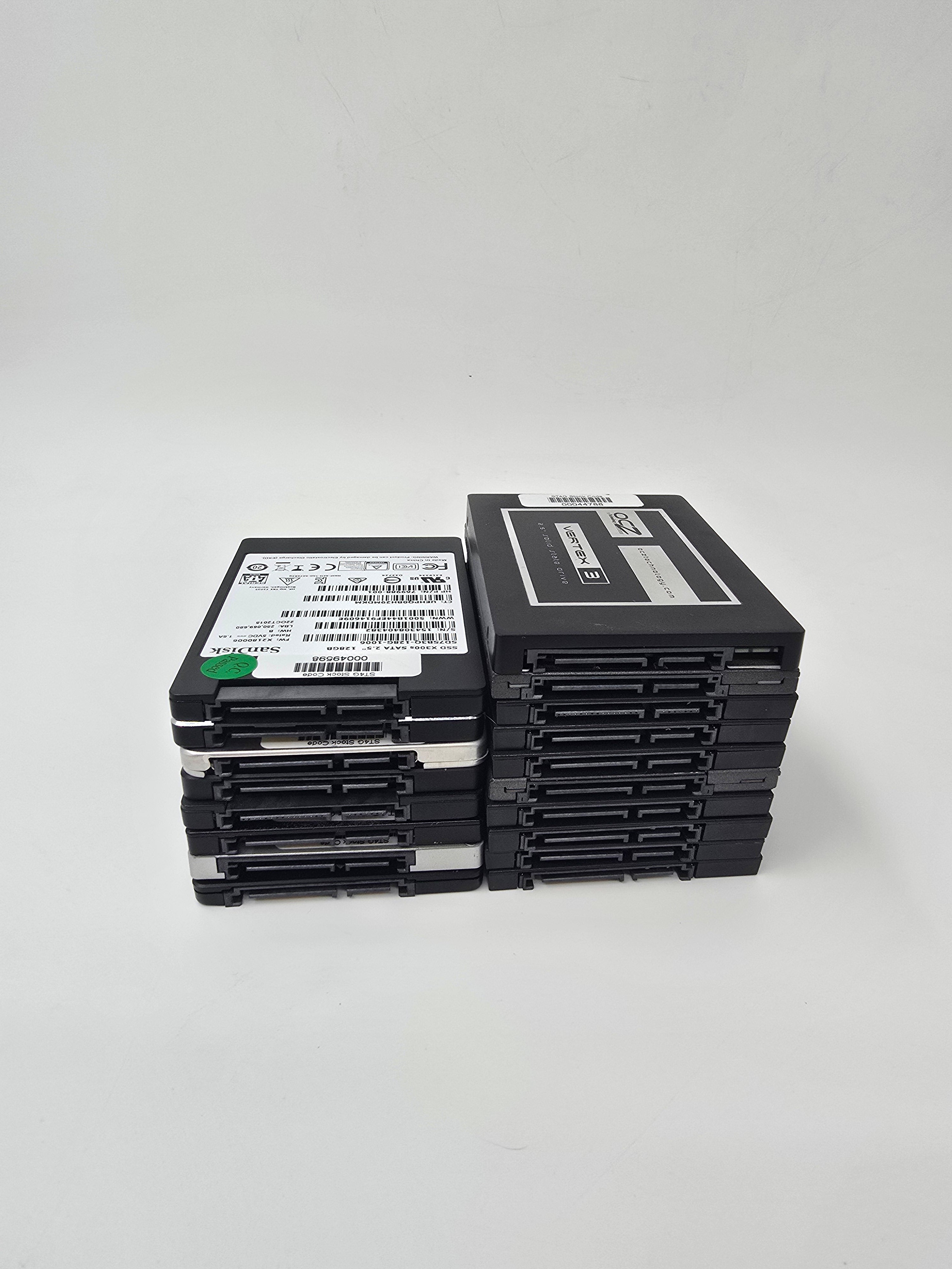 Solid State Drive SSD 2.5 Inch SATA 128GB 120GB Lot of 18 Kingston SanDisk WD