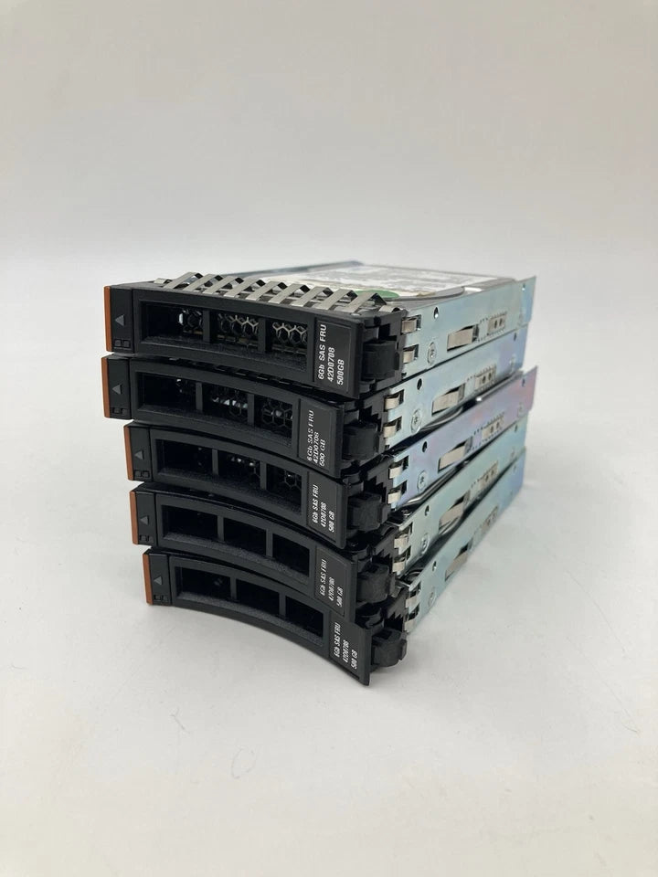 Batch of 5 IBM 2.5" 500GB SAS Hard Disk Drives 6 Gbps 7.2K RPM (9RZ264)
